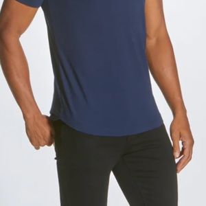 Cuts NIB Pyca Pro Short Sleeve Henley Curve Hem Signature (Pacific Blue)